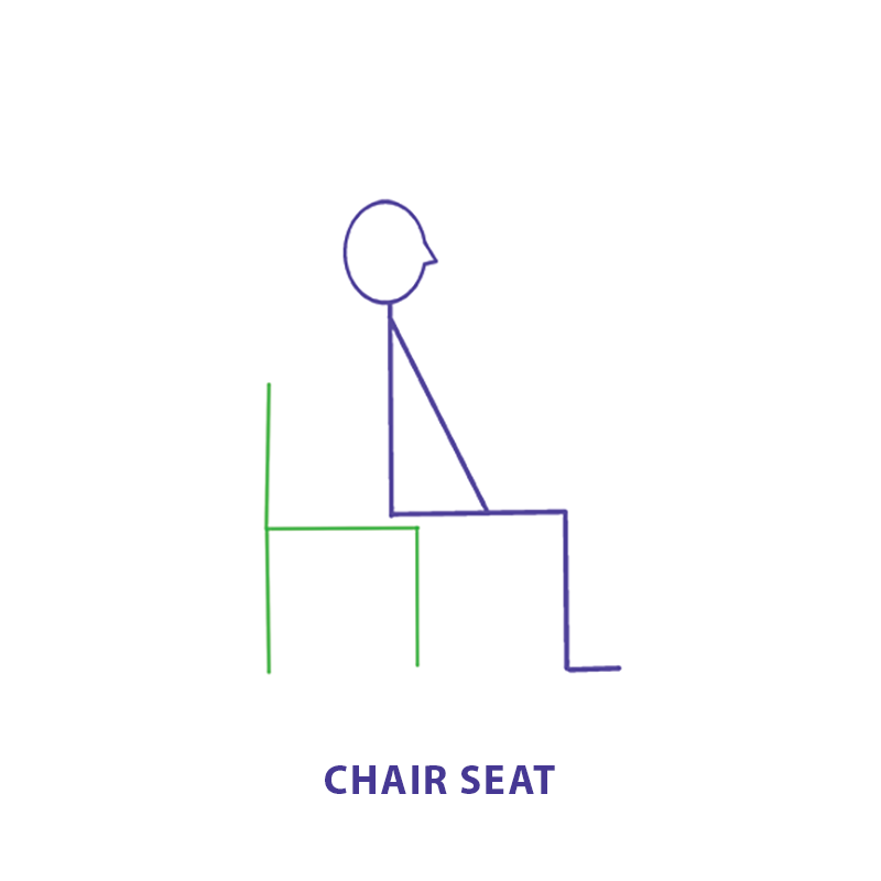 Stick figure diagram of Seated Chair asana